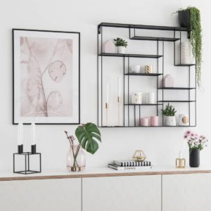 Wandregal schwarz Metall fürs Esszimmer, Flur, Küche