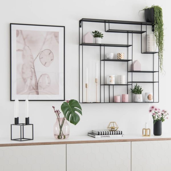 Wandregal schwarz Metall fürs Esszimmer, Flur, Küche