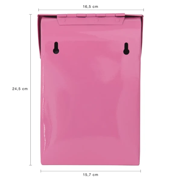 Briefkasten für Kinderspielhaus Pink Metall Rückseite
