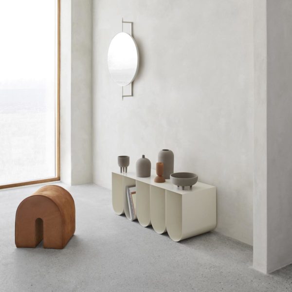 Kristina Dam Sitzbank Curved Bench Beige | Weiß – Bild 5
