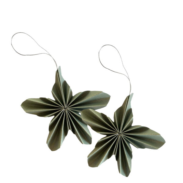 Cooee Paper Stars sage green Papieranhänger Sterne grün