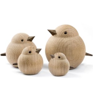 Dekofigur kleiner Vogel Spatz Eiche
