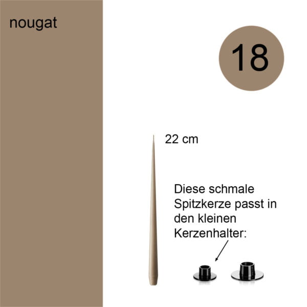 ester & erik - Schmale Spitzkerze Ø 1,6 cm - Nougat Note Nr. 18 – Bild 2