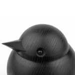Holzfigur Spatz schwarz