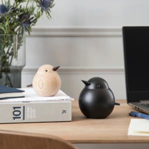 Spatzenfiguren Holz Eiche, schwarz