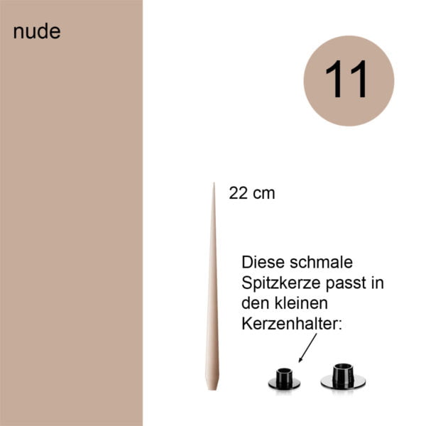 ester & erik - Schmale Spitzkerze Ø 1,6 cm - Nude Nr. 11 – Bild 2