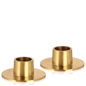 Ester & Erik Kerzenhalter Medium gold matt, 2 er Set
