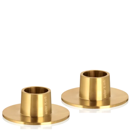 Ester & Erik Kerzenhalter Medium gold matt, 2 er Set