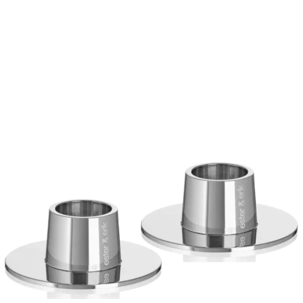 Ester & erik Kerzenhalter silber glänzend medium 2er Set