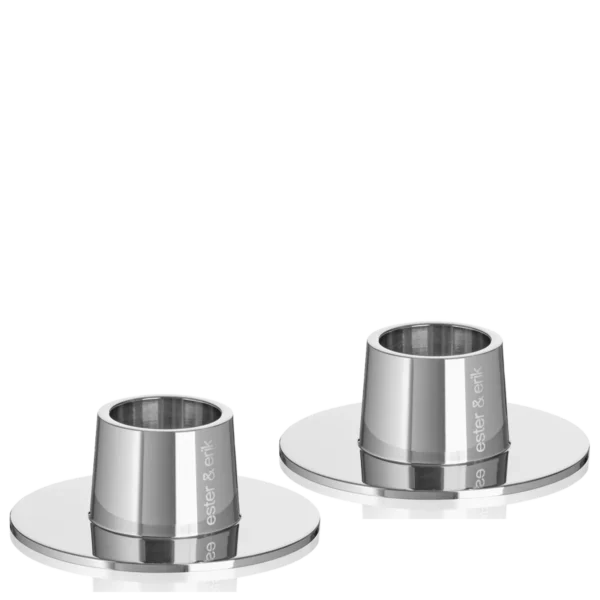 Ester & erik Kerzenhalter silber glänzend medium 2er Set