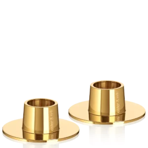 ester & erik - Kerzenhalter für Spitzkerzen - gold glänzend - medium Ø 6 cm (2er Set)
