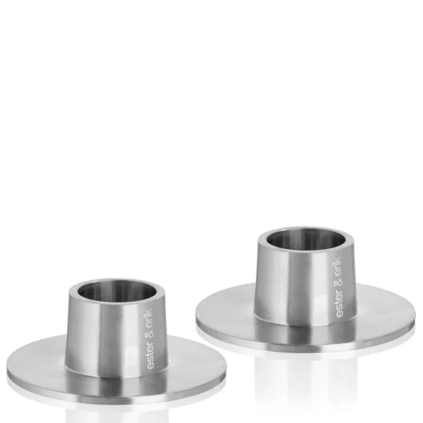 ester & erik Kerzenhalter silber matt medium 6 cm