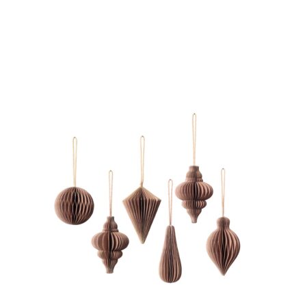Broste Copenhagen Baumschmuck Indian Tan Braun 6er set 70080346