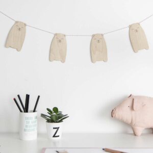 Girlande Kinderzimmer Holz Bären