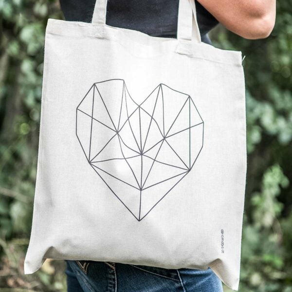 Daheim Deko Baumwolltasche Herz – Bild 3