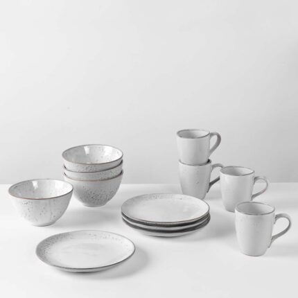 Broste Copenhagen Nordic Sand Frühstücksset Geschirr 12tlg.