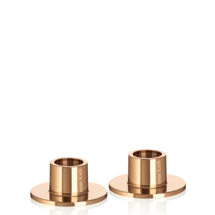 Ester Erik Kerzenhalter Spitzkerzen rosegold glänzend klein