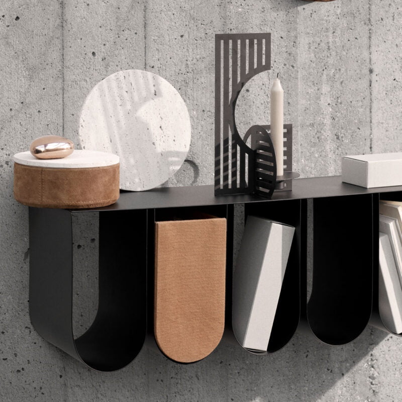 Kristina Dam Wandregal Curved schwarz