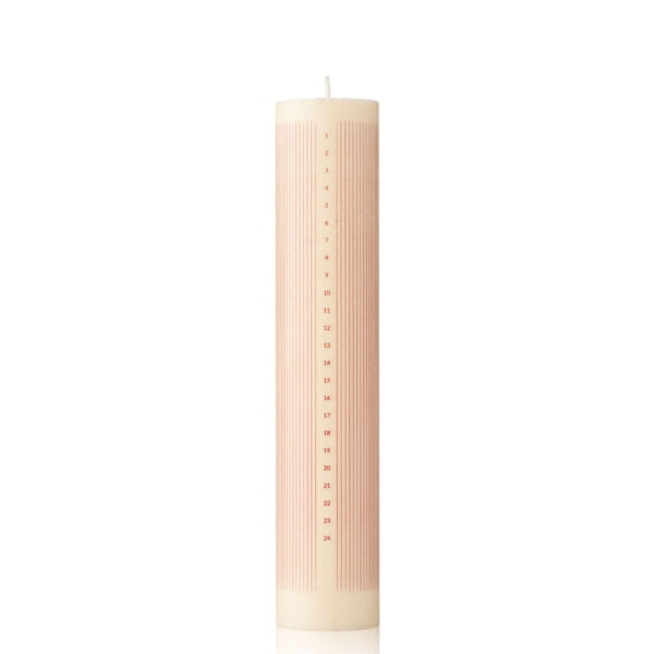 Humdakin Adventskalender Kerze Maroon Stribes, 500-201