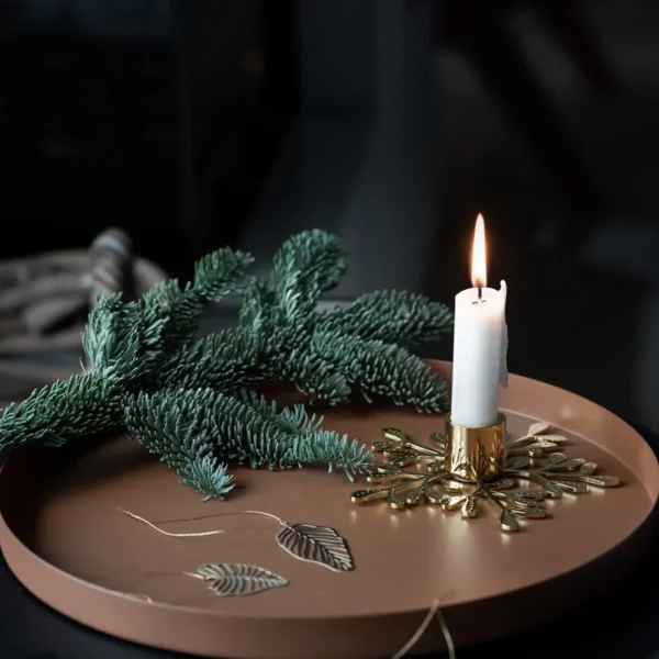 Cooee Design Mistletoe Kerzenhalter Brass Messing Gold