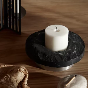 Kristina Dam Studio Rock Kerzenhalter Marmor schwarz