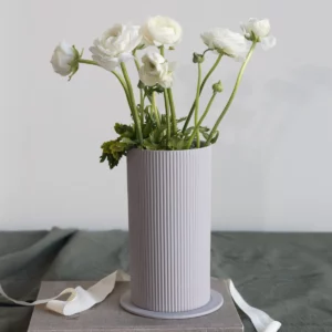 Storefactory Vase Ede hellgrau geriffelt