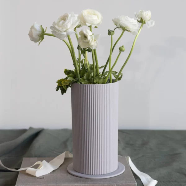 Storefactory Vase Ede hellgrau geriffelt