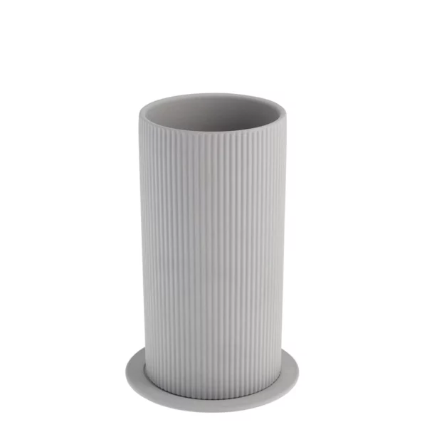 Storefactory Vase Ede hellgrau geriffelt