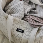 Humdakin Maxi Tasche Tote Bag Pfingstrose Päonie Peony Beige Baumwolle Bio