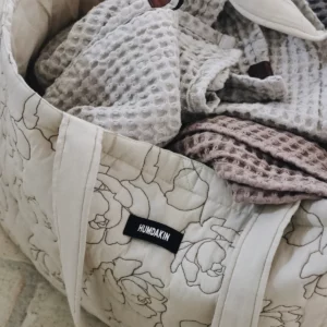 Humdakin Maxi Tasche Tote Bag Pfingstrose Päonie Peony Beige Baumwolle Bio