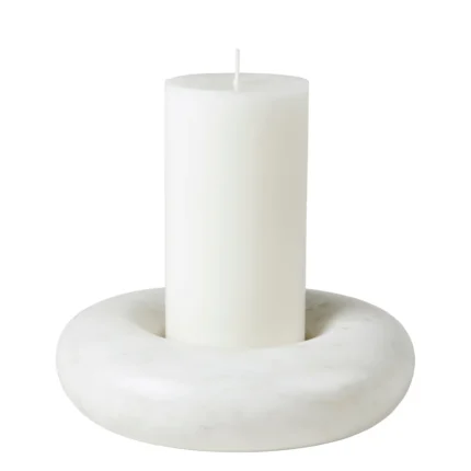 Broste Copenhagen Kerzenhalter Torus Marmor Weiß