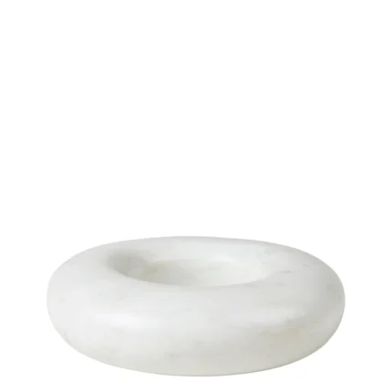 Broste Copenhagen Kerzenhalter Torus Marmor Weiß