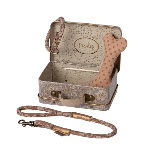 Maileg Welpenzubehör Leine Halsband Knochen rosa 16-5920-01