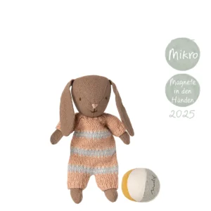 Maileg Hase Mikro Set Braun rosa Ball
