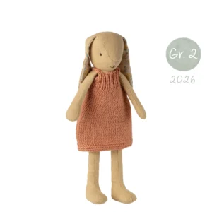 Maileg Hase Größe 2 Cremegelb orange gestricktes Kleid 16-6200-00