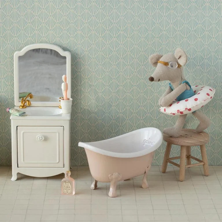 Maileg Badezimmer Maus Waschbecken Badewanne