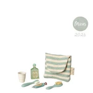 Maileg Zahnbürste Kulturtasche Maus blau gestreift