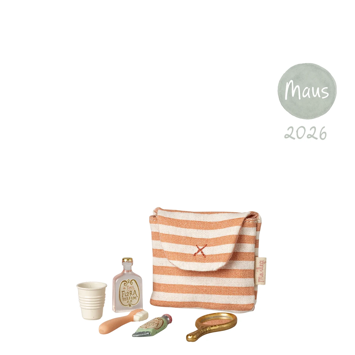 Maileg Zahnbürsten Set Maus Coral Rot gestreift 15-6601-00