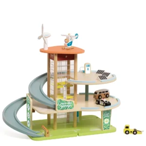 Parkhaus Holz Classic World mit Rampen und Hubschrauber